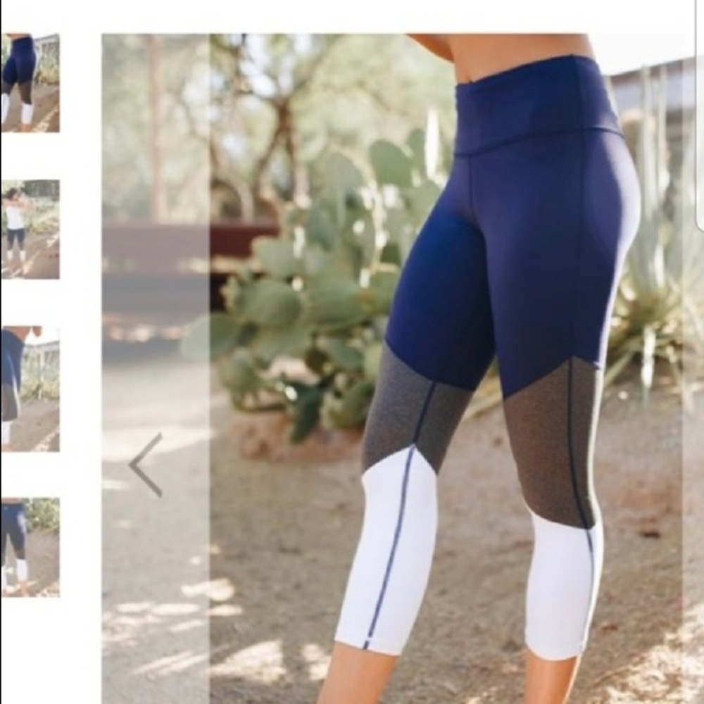 NWOT Senita Athletics 7/8 tri colored leggings